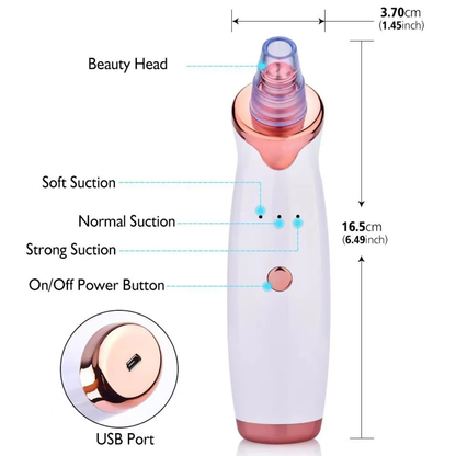 Deep Clean Pore Vacuum | 5 in 1 Blackhead Remover | Glowing Skin Tool